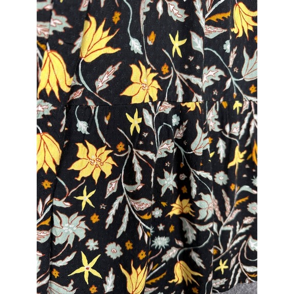 Universal Thread Mini Dress Womens Medium Black Floral Boho Tiered Festival - Picture 10 of 12